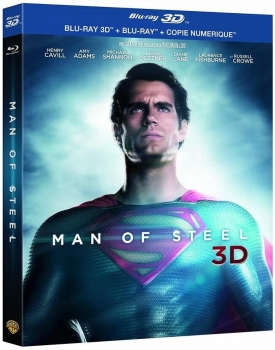 MAN OF STEEL (Henry Cavill) Blu-ray 3D + Blu-ray Disc + Schuber, Import