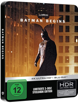 BATMAN BEGINS (Christian Bale) 4K Ultra HD + Blu-ray Disc, Steelbook
