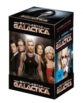 BATTLESTAR GALACTICA, die komplette Serie + 3 Filme (25 DVDs)
