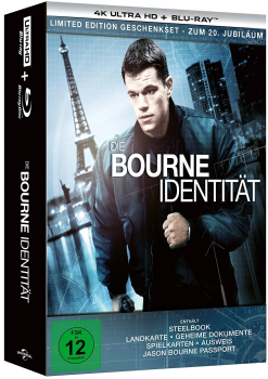 DIE BOURNE IDENTITÄT (Matt Damon) 4K Ultra HD + Blu-ray Disc, Steelbook Giftset