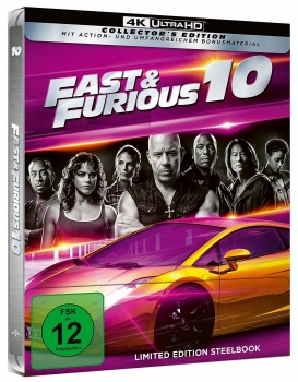 FAST & FURIOUS 10 (Vin Diesel) 4K Ultra HD + Blu-ray Disc, Steelbook