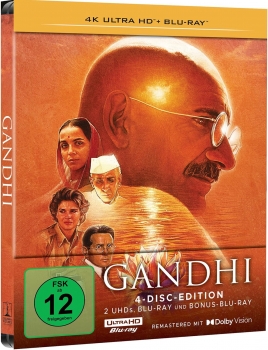 GANDHI (Ben Kingsley) 2x 4K Ultra HD + 2 Blu-ray Disc, Steelbook