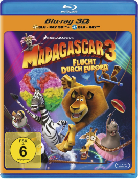 MADAGASCAR 3, Flucht durch Europa (Blu-ray 3D + Blu-ray Disc)