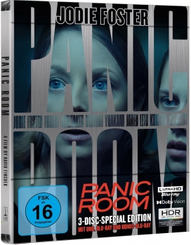 PANIC ROOM (Jodie Foster, Forest Whitaker) 4K Ultra HD + Blu-ray Disc, Steelbook