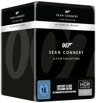 James Bond 007 SEAN CONNERY 6-FILM COLLECTION (4K UHD + Blu-ray) Steelbooks