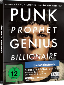 THE SOCIAL NETWORK (Jesse Eisenberg) 4K Ultra HD + 2 Blu-ray Discs, Steelbook