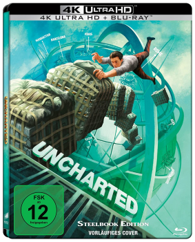 UNCHARTED (Mark Wahlberg) 4K Ultra HD + Blu-ray Disc, Steelbook
