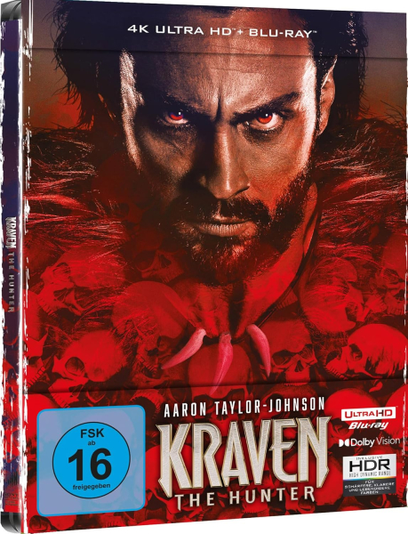 KRAVEN, The Hunter (Aaron Taylor-Johnson) 4K Ultra HD + Blu-ray Disc, Steelbook