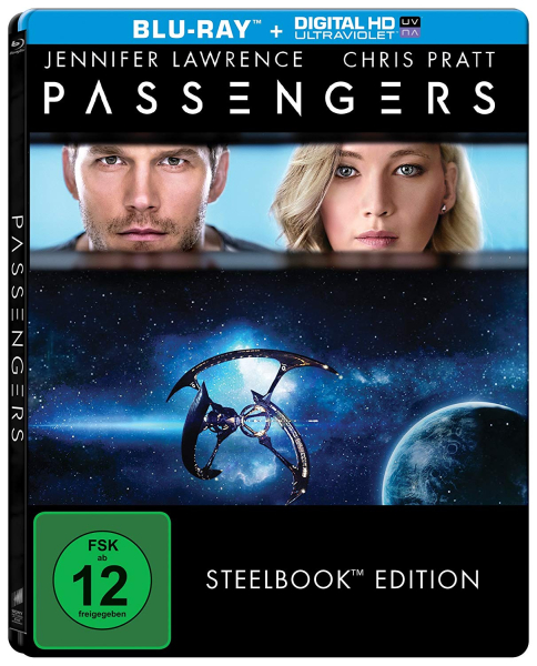PASSENGERS (Jennifer Lawrence, Chris Pratt) Blu-ray Disc, Steelbook