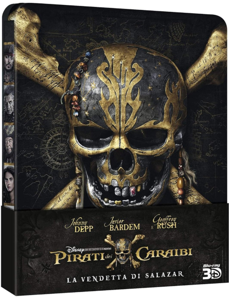 PIRATES OF THE CARIBBEAN: SALAZARS RACHE (Blu-ray 3D + Blu-ray Disc) Steelbook, Italien-Import