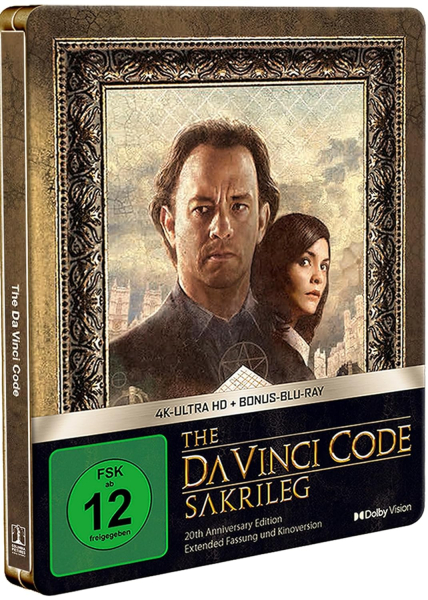 THE DA VINCI CODE: SAKRILEG (Tom Hanks) 4K Ultra HD + Bonus-Bluray Disc, Steelbook