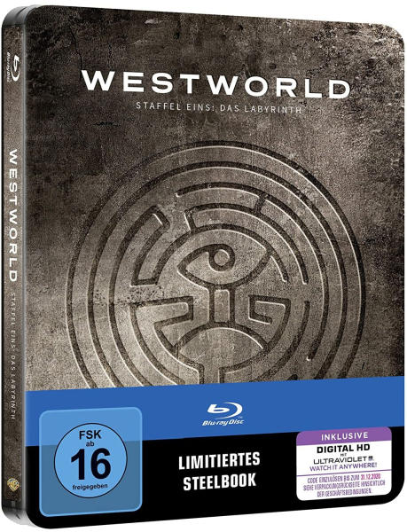 WESTWORLD, Staffel 1: Das Labyrinth (Ed Harris) 3 Blu-ray Discs, Steelbook